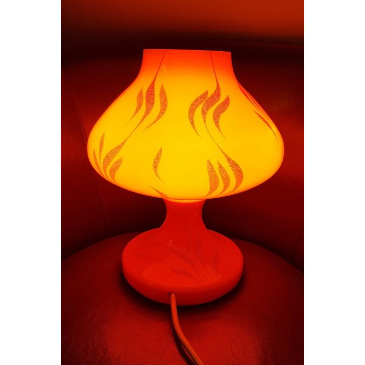 Lampa retro design Brusel 70. léta přejímané oranžové sklo